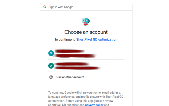 ShortPixel - grant access for ShortPixel on your Google Drive.
